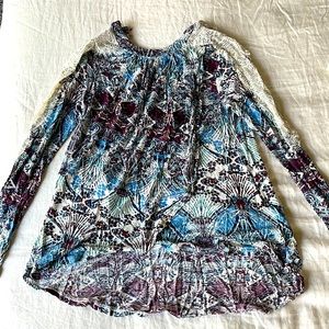 Free People Wrap Blouse with Lace Detail